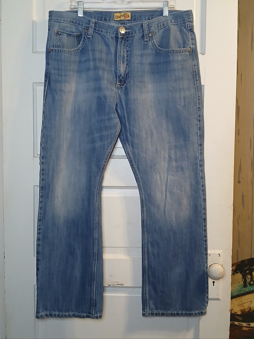Vintage Wrangler 20X Bootcut Jeans Mens 38x30 Blue Western Cowboy Denim Relaxed